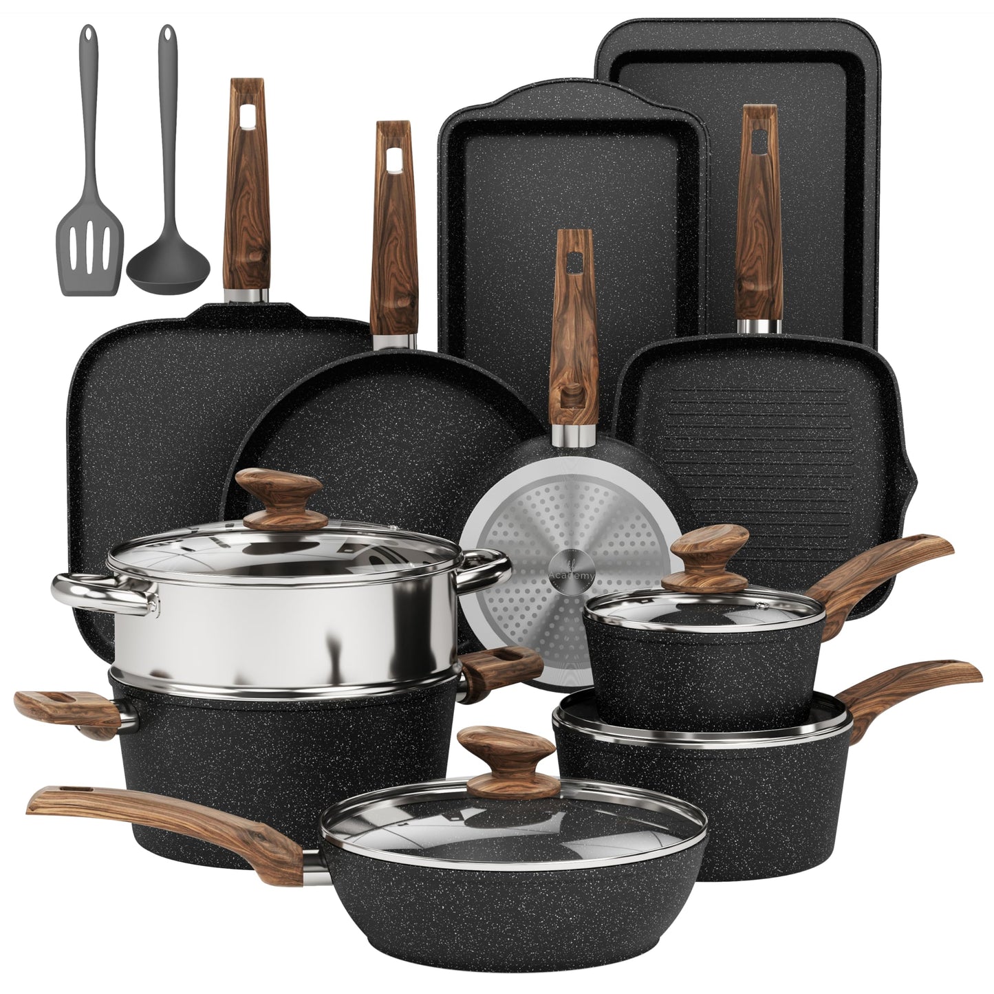 DishDelight Pots and Pans Set Non Stick, Induction Kitchen Cookware Sets