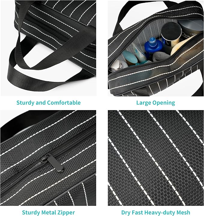 Mesh Shower Caddy Bag for Bathroom Gym Camping Portable Travel Mesh Toiletry Bag for Women Men