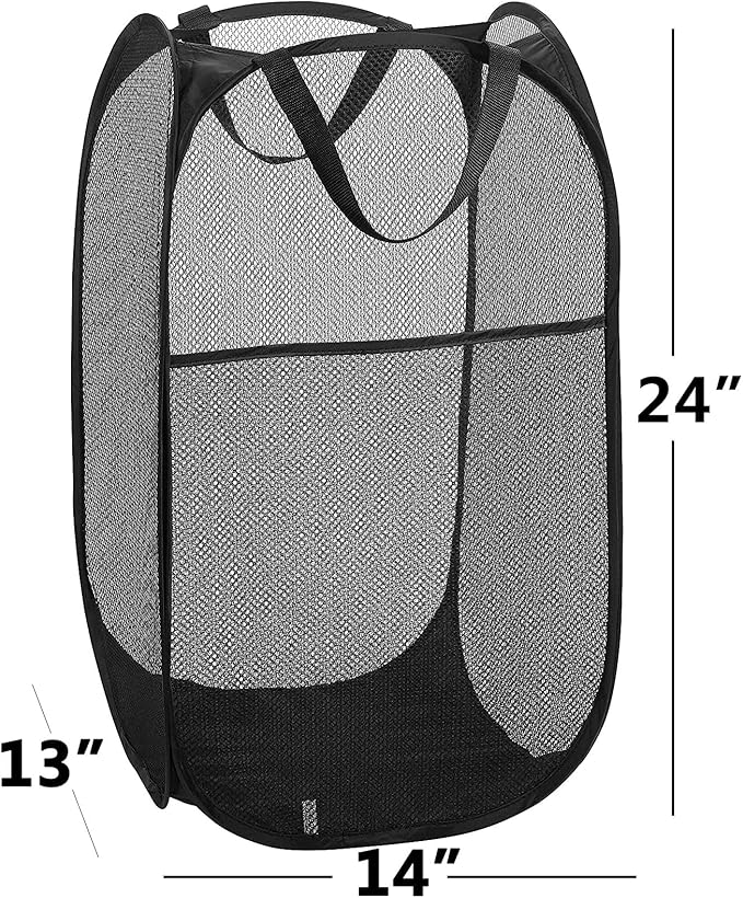 2 pop-up Laundry Hamper，Foldable mesh Laundry Baskets (Each with 2 Reinforced Handles)…
