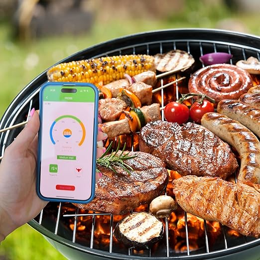 Grill Sync Wireless Meat Thermometer for Grilling, Smoking, Bluetooth