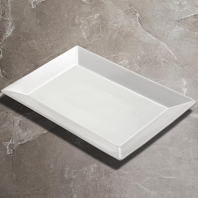 Meideal 18" x 12" Large Serving Platters Set of 2, Porcelain Serving Trays