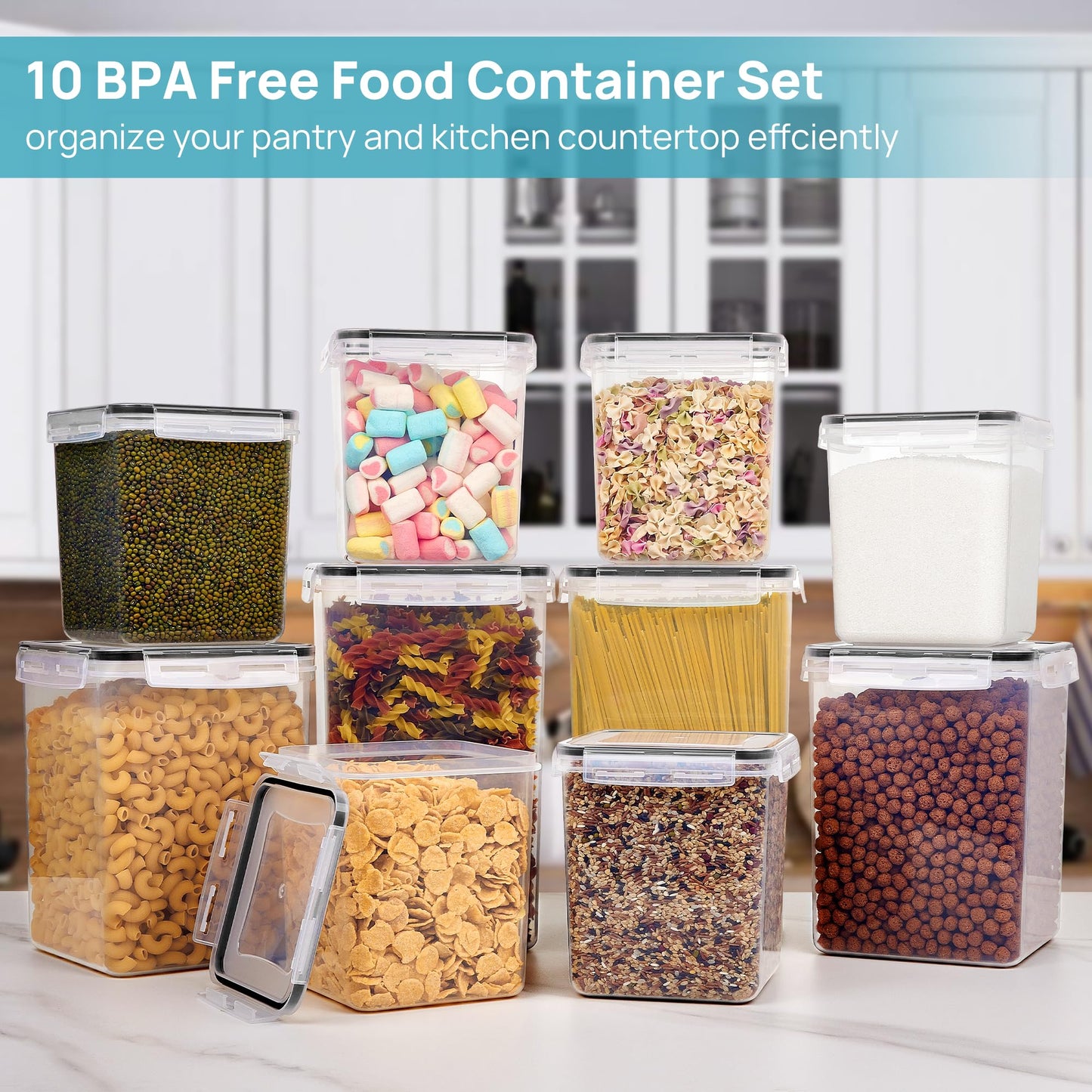 Vtopmart 10 PCS Flour and Sugar Storage Container Sets for Advanced Baker