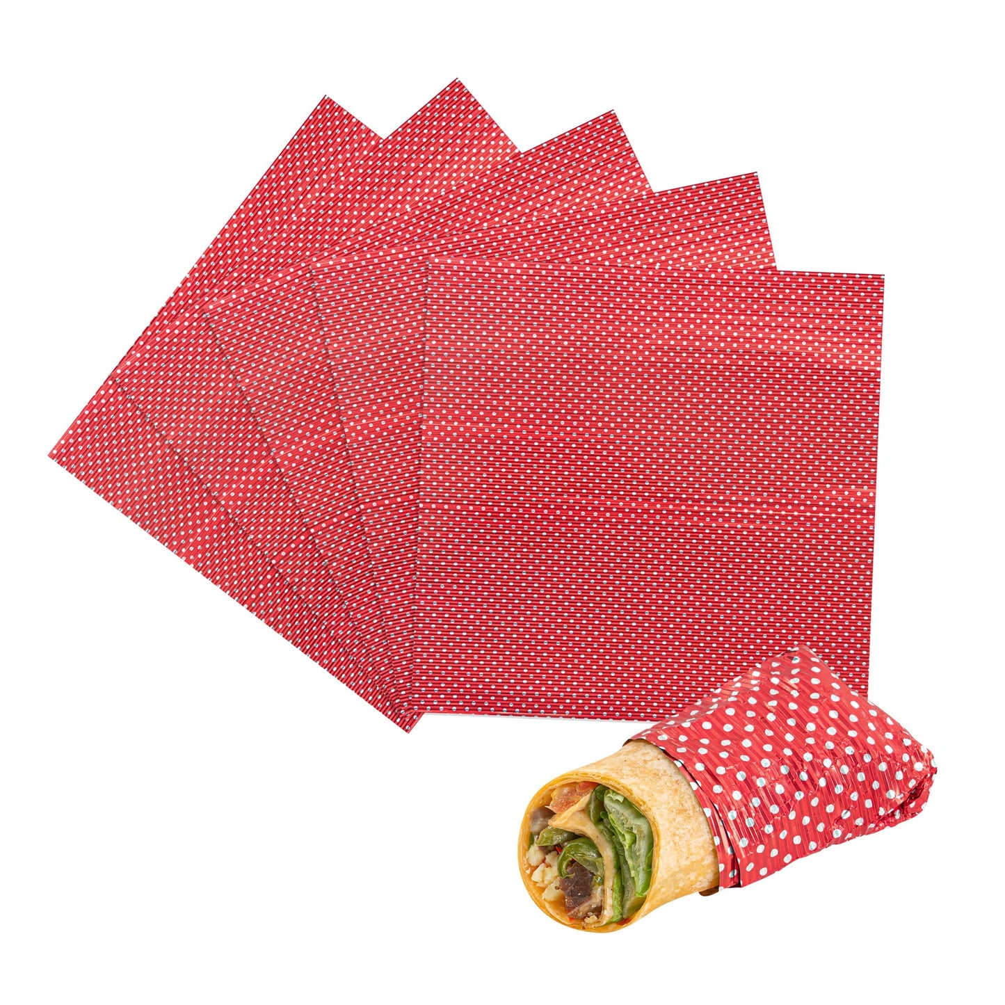 Restaurantware 12" x 12" Rippled Aluminum Foil Food Wrap and Fry Basket Liner: Perfect for Restaurant Take Out Bakeries and Food Trucks - Silver Foil Sandwich Wraps - 500-CT