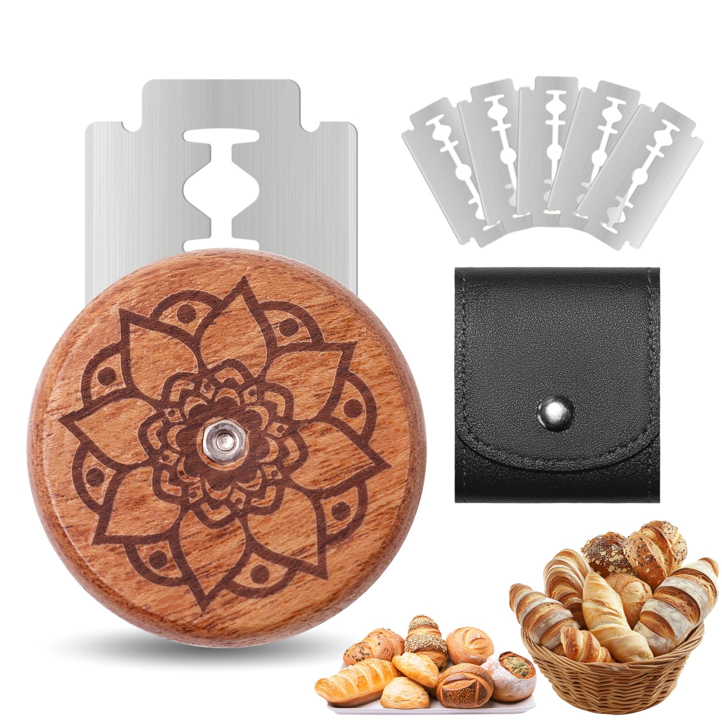 Epritliber UFO Bread Lame Sourdough Scoring Tool Bread Scorer,Circle-red