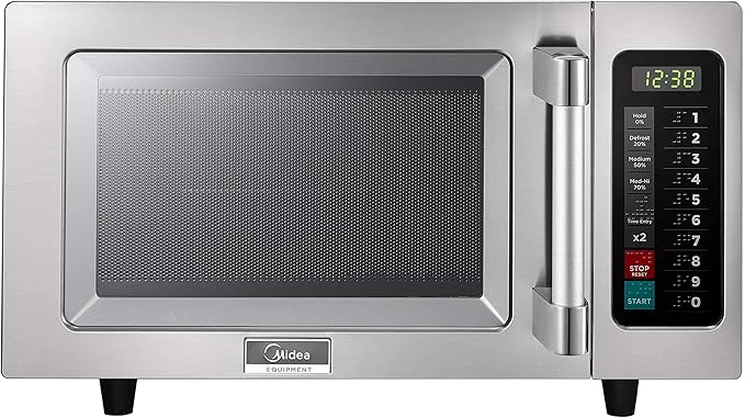 Midea Equipment 1034N0A Countertop Commercial Microwave Oven with Dial, 1000W, Stainless Steel, 1.2 CuFt