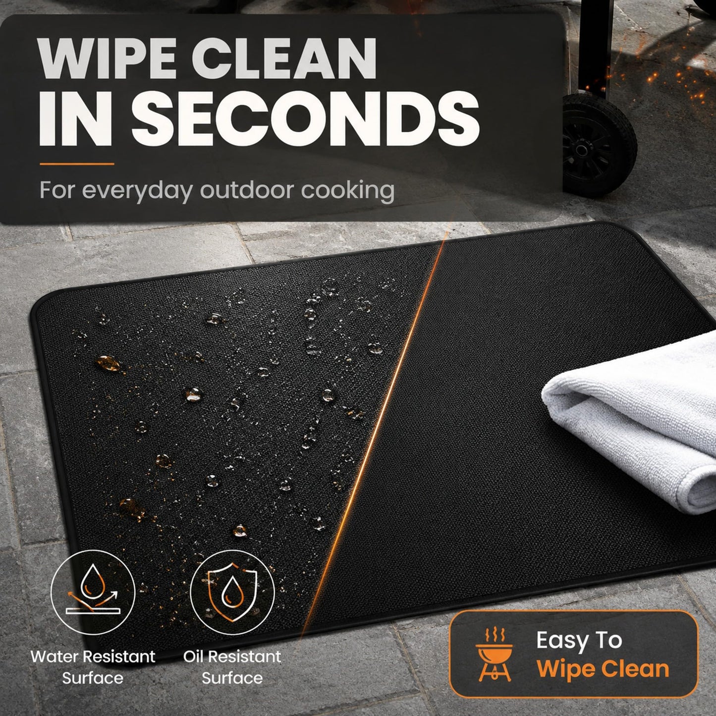 UBeesize 60x36 inch Under Grill Mat for Outdoor Grill Deck Protector