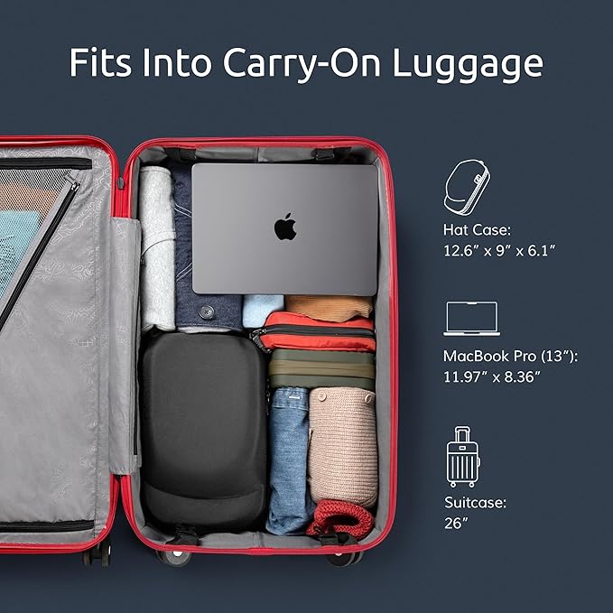Hard Hat Travel Case – Storage for Baseball Caps with Carrying Handle and Adjustable Shoulder Strap, Hat Organizer Protects up to 6 Hats, for Travel and Home Storage (Red)