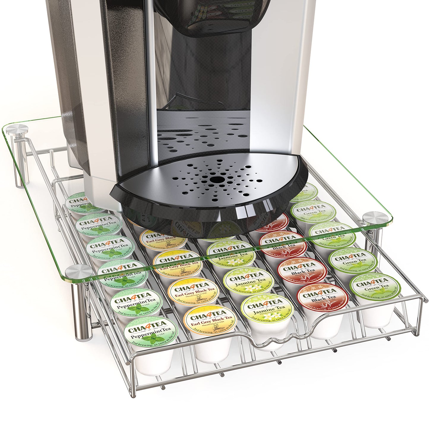 Deco Brothers K-Cup Holder Drawer for 36 Coffee Pods Storage, Black