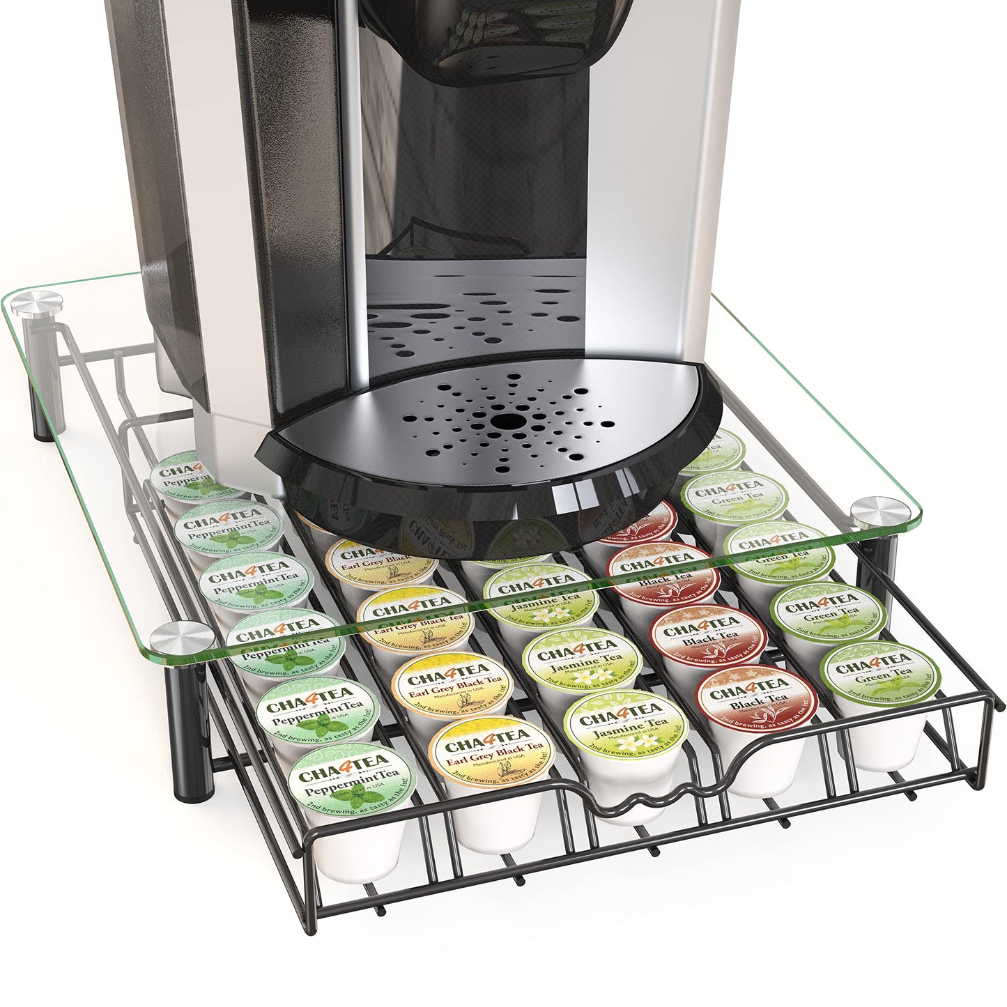 Deco Brothers K-Cup Holder Drawer for 36 Coffee Pods Storage, Black