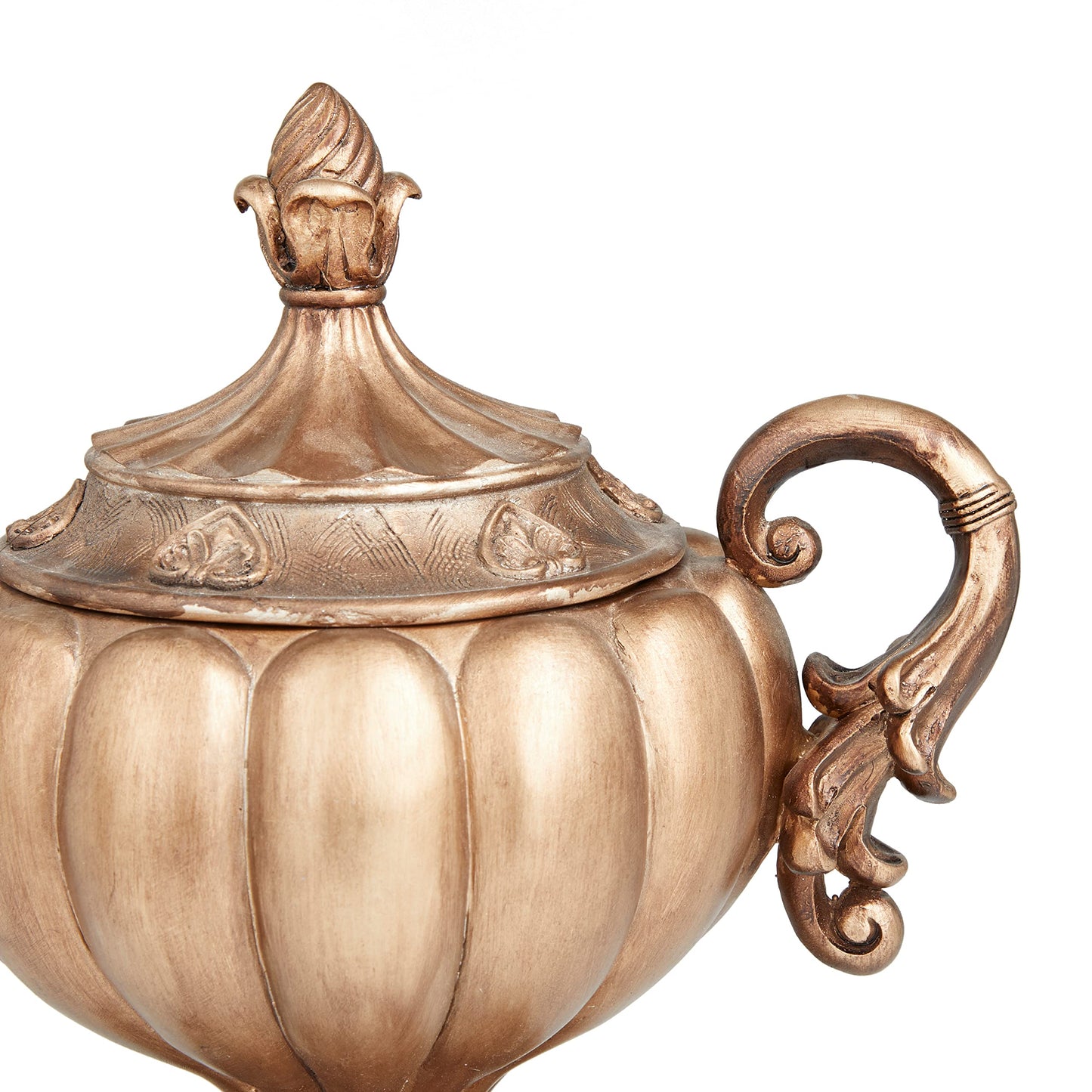 Deco 79 Polystone Solid Decorative Jars, 12" x 8" x 13", Bronze