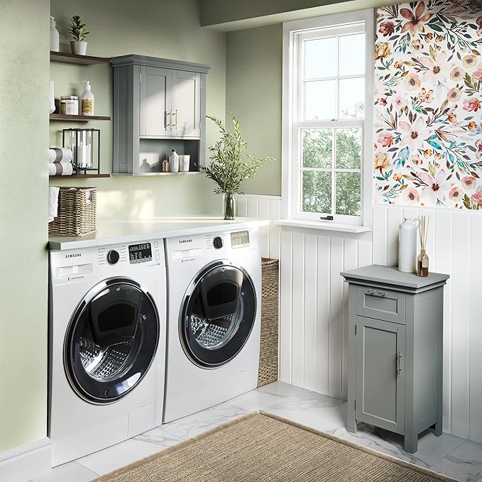 RiverRidge Somerset Two-Door Bathroom Storage, Gray Wall Cabinet, Grey, Set 1