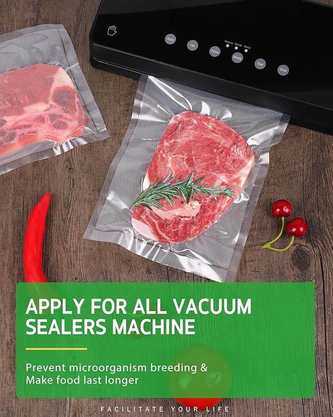Syntus Vacuum Sealer Bags for food, 2 Pack 11" x 20' Commercial Grade Bag Rolls, Food Vac Bags for Storage, Meal Prep or Sous Vide