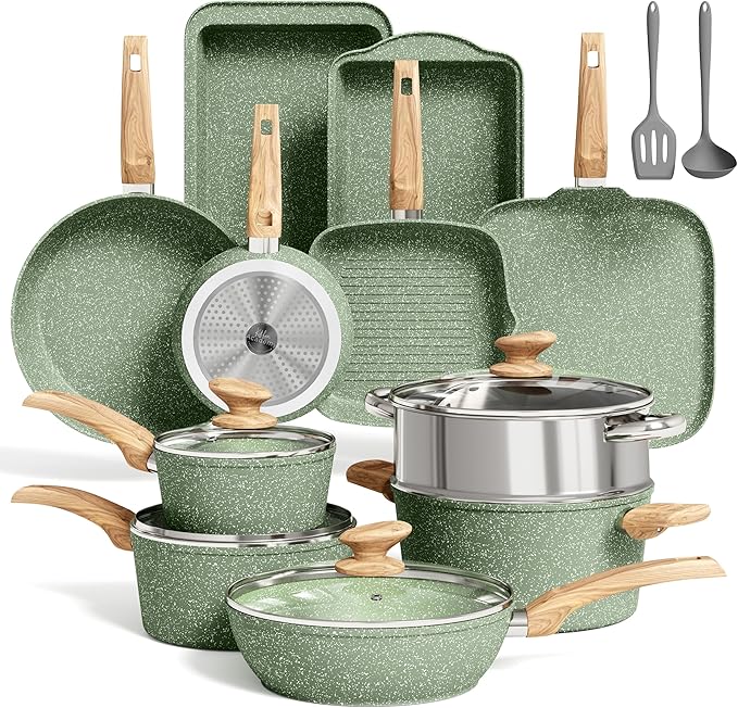 MAISON ARTS Pots and Pans Set, Granite Kitchen Induction Cookware Sets