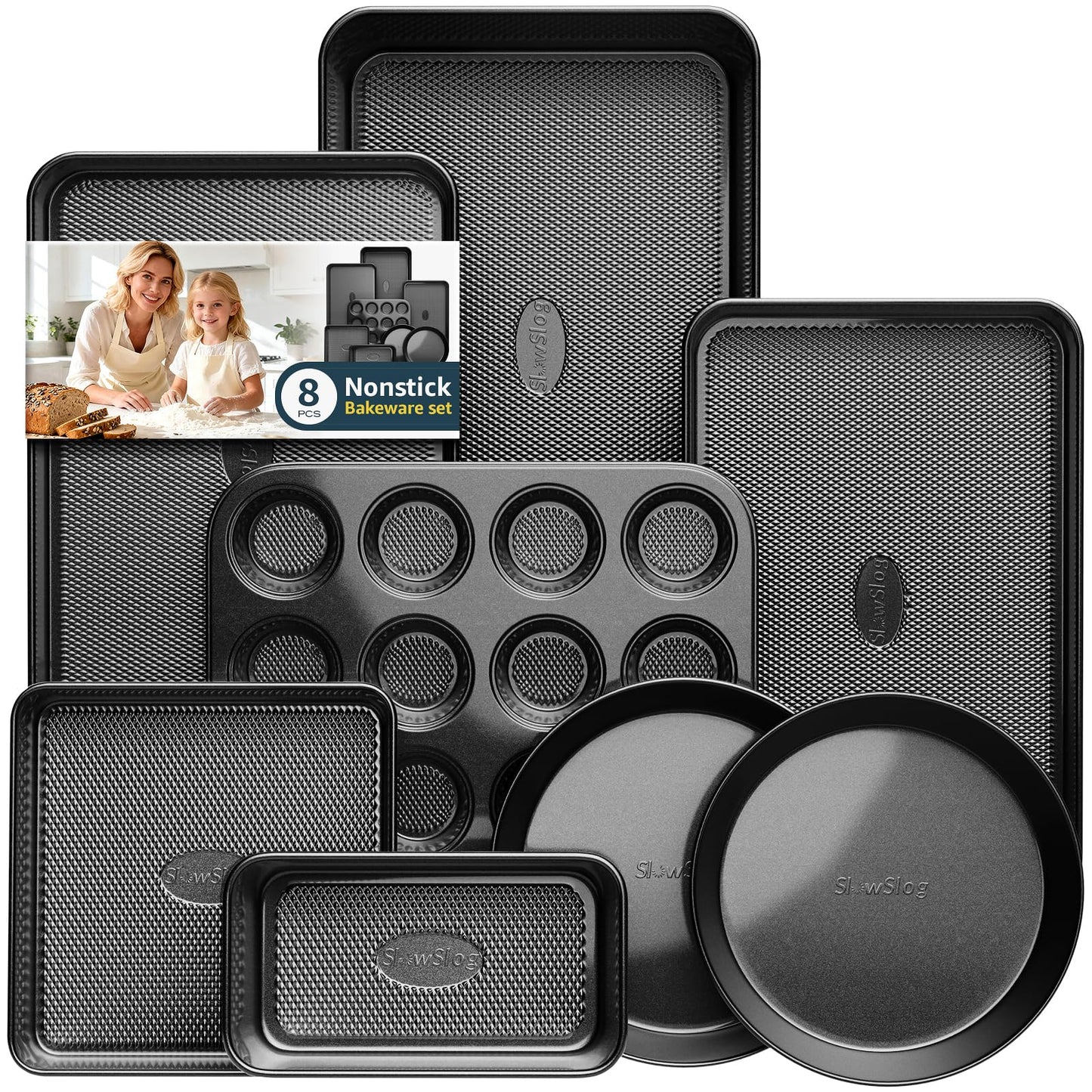 Baking Pans Set 8-Piece Bakeware Sets, Baking Sets for Cooking Oven Pan Set