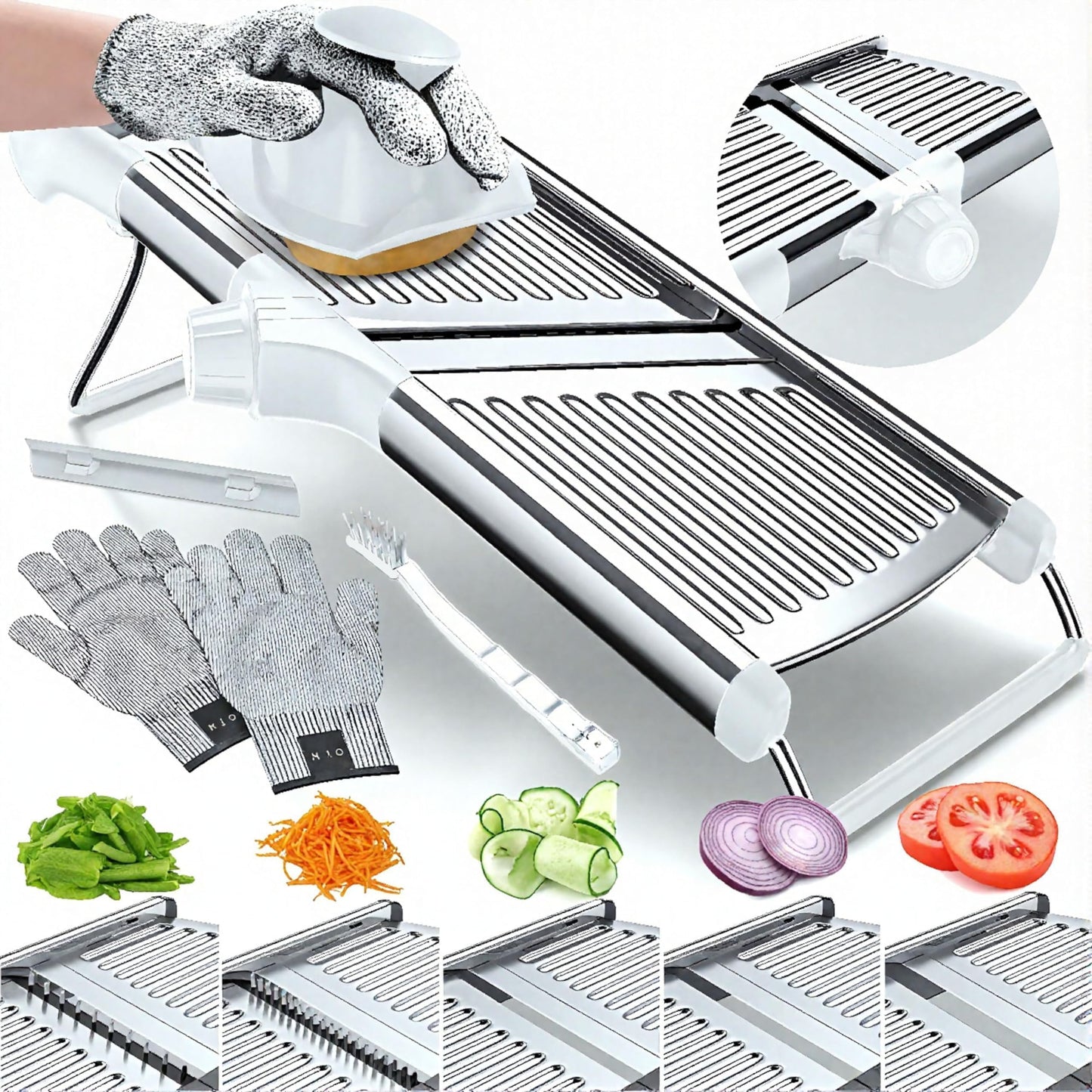 Gramercy Adjustable Mandoline Waffle Slicer for Kitchen, 24 Slice Settings