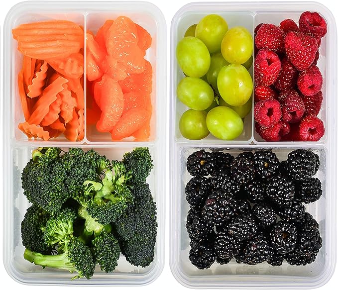 Bento Box for Kids & Adults Reusable Lunch Containers, Clear, 39 oz, 4 Pack