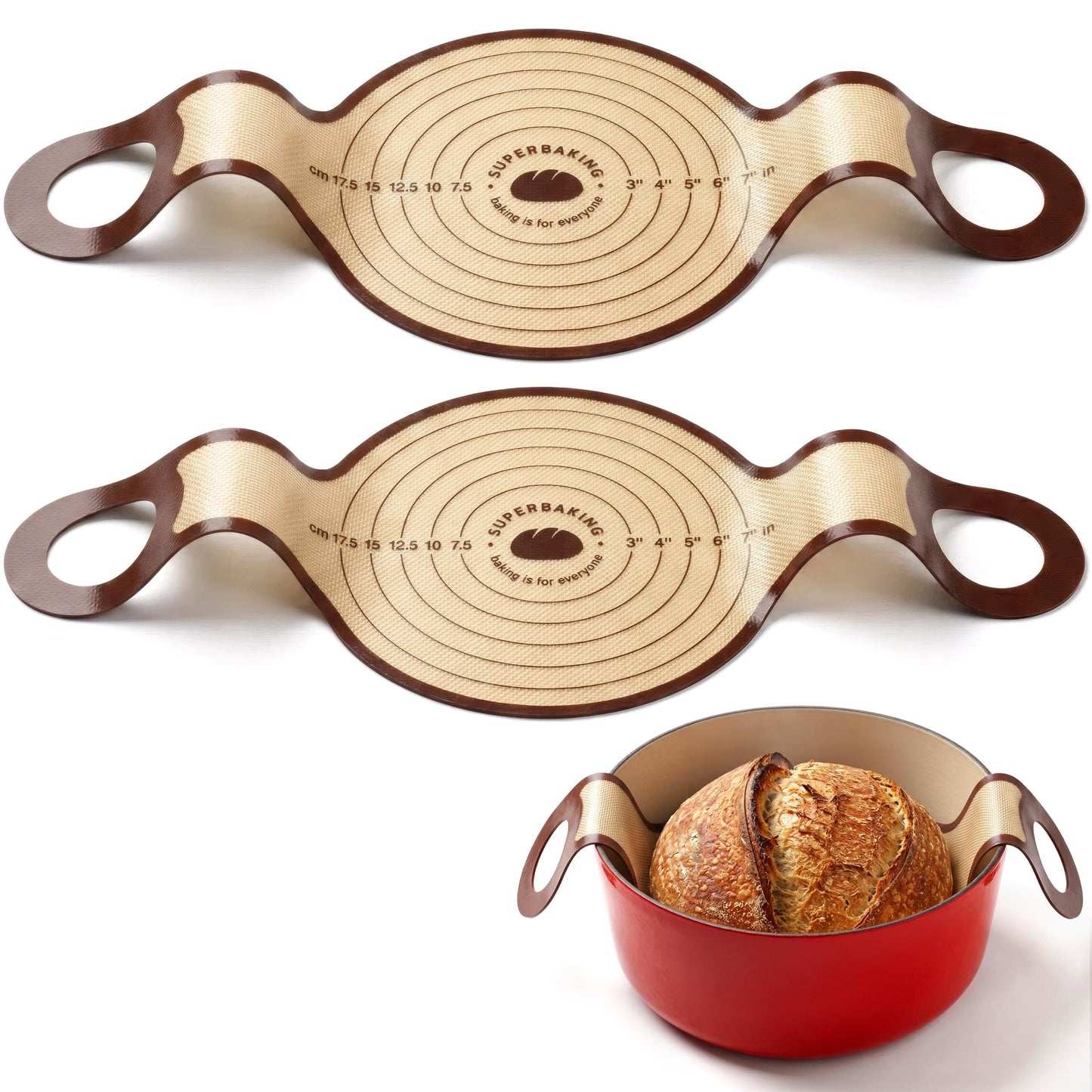 Pro Silicone Bread Sling, 9in Round, Set of 2