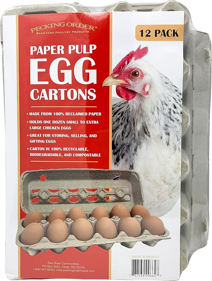 Pecking Order Paper Pulp Egg Cartons - 12 Pack