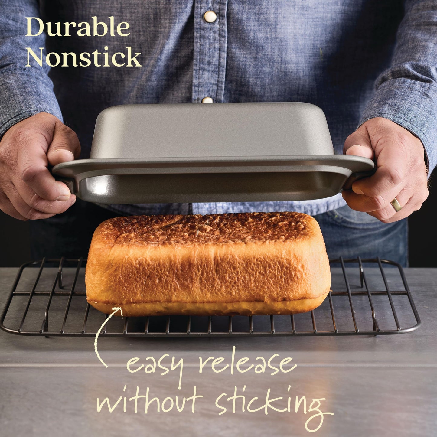 Anolon Advanced Bakeware Nonstick Bread Loaf Pan Set, 2-Piece, Gray