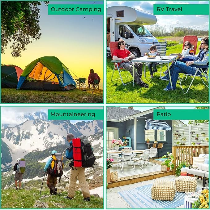Portable Travel Clothesline with 12 Colorful Clips & Bag, Elastic RV & Camping Clothes Line for Indoor Laundry Drying Line & Outdoor Camping Accessories (Elastic)