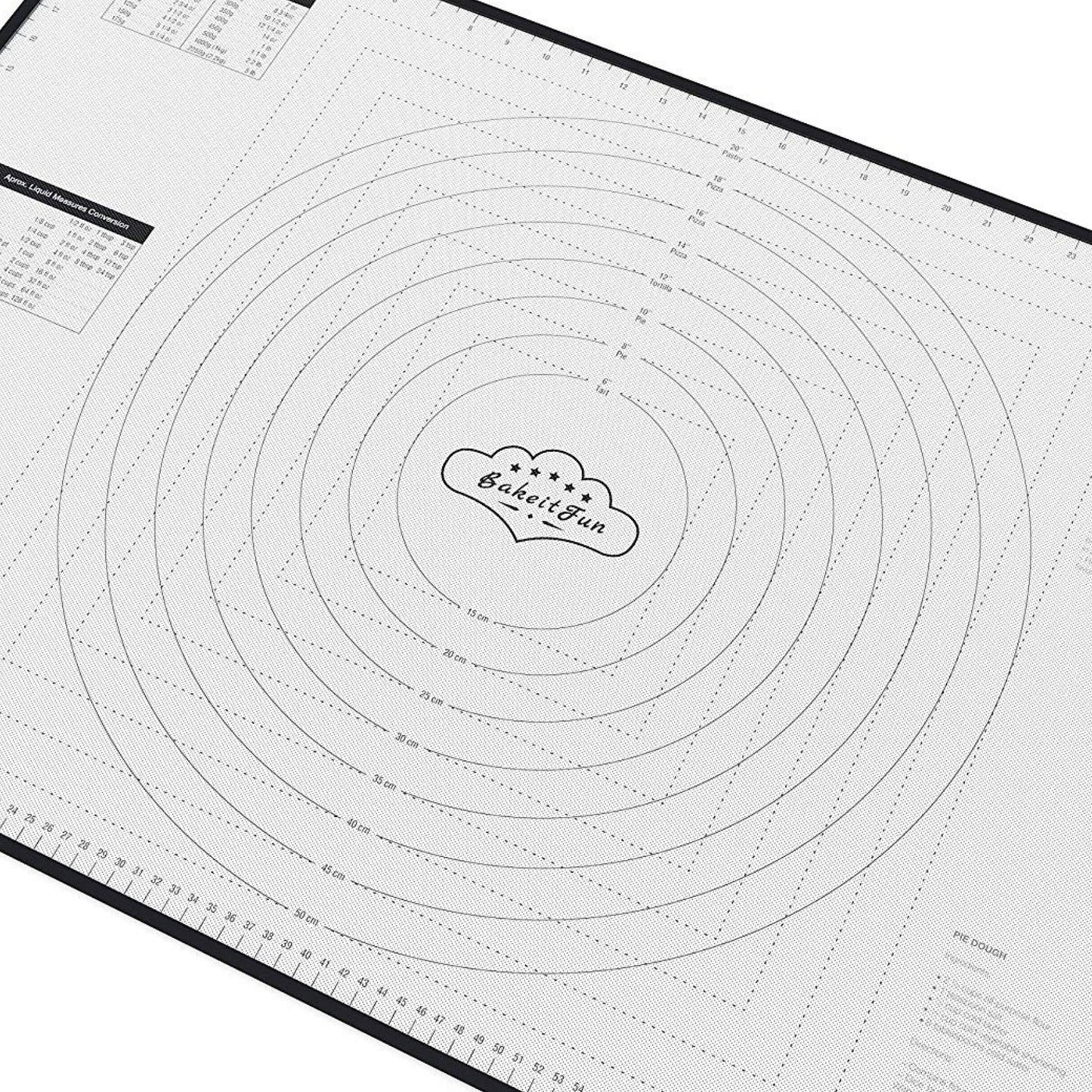 BakeitFun Silicone Pastry Mat X-Large 29.5 x 20.5 Inches, Nonstick Dough Rolling Mat with Measurement Markings, Heat Resistant to 450°F, BPA Free, Dishwasher Safe Baking Mat