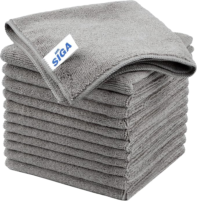 MR.SIGA Microfiber Cleaning Cloths, Streak Free Microfiber Towels, 12 Pack