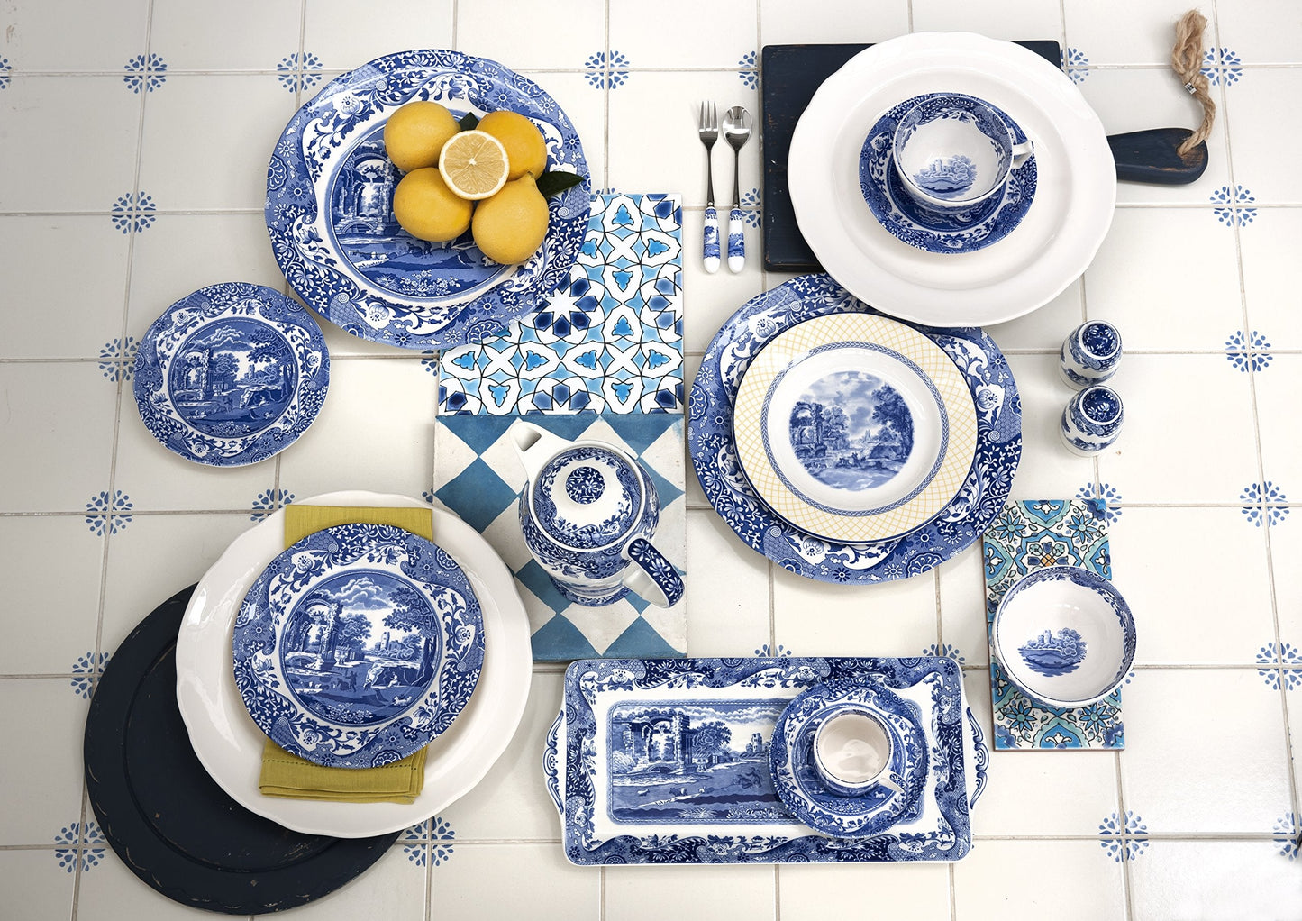 Spode Blue Italian Ascot Cereal Bowl, Set of 4