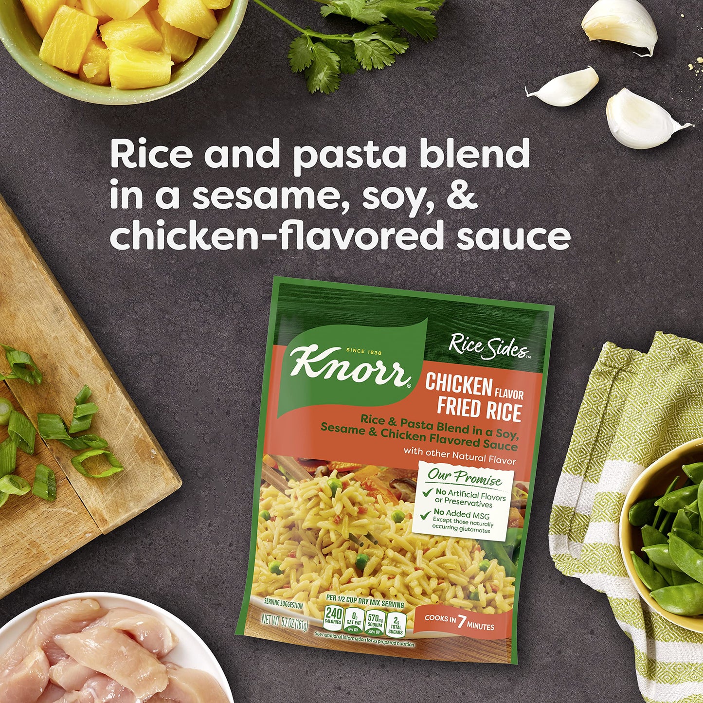 Knorr Chicken Fried Rice Sides 5.7 oz, Quick Easy Meal, Side Dish, 8PK
