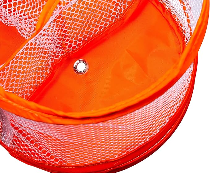 Handy Laundry Foldable Shower Caddy - Collapsible, Portable, Drainage Hole, Carry Handle, Large Compartments, Great Organizer for Camp, Travel, Gym, and Dorm (Orange)
