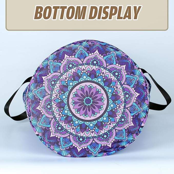Mandala Laundry Basket Beautiful Flowers Foldable Oxford Cloth Funny Tote Bag Laundry Hamper Clothes Storage Bucket Organizer For Bathroom/Laundry Storage/Bedroom 17.7x13.7 Inch