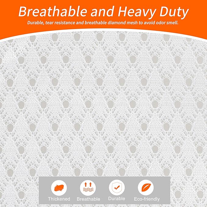 Polecasa Diamond Mesh Laundry Bags,2Pcs 30 x 36 inches Heavy Duty Mesh Laundry Bags with ID Tag and Drawstring Closure, Extra Large Laundry Hamper Liner, Laundry Bag for Travel, Sports,Dorms (White)