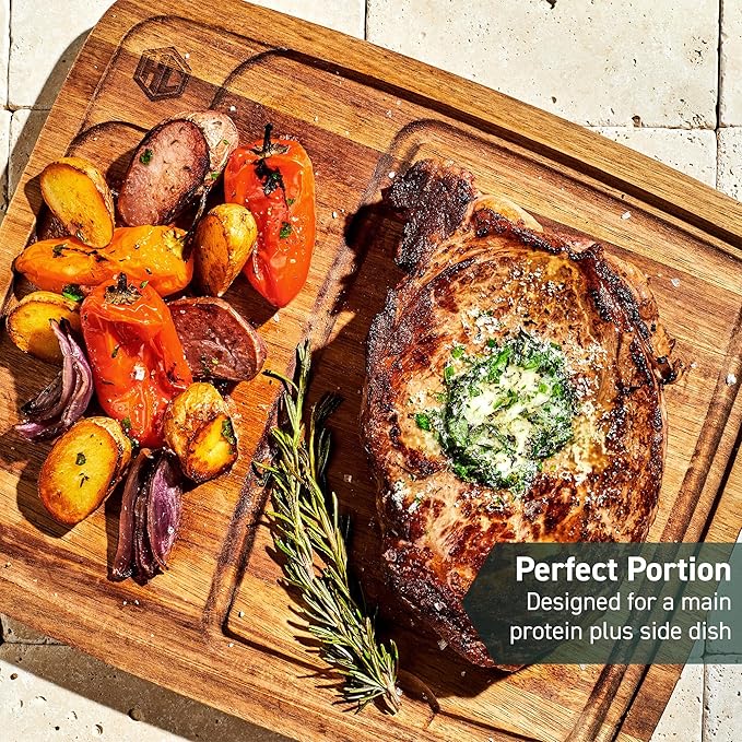 HexClad 4 Pc Bistecca Solid Wood Steak Plate Set
