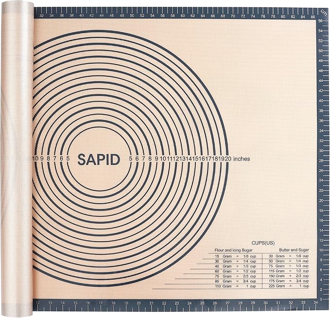 Sapid Thick Silicone Pastry Mat Baking Dough Rolling Extra Large 20" x 28"