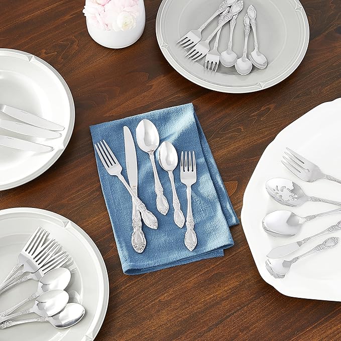 Oneida Wordsworth 45-Piece 18/0 Silverware Set for 8, Flatware