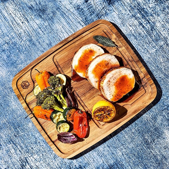 HexClad 4 Pc Bistecca Solid Wood Steak Plate Set