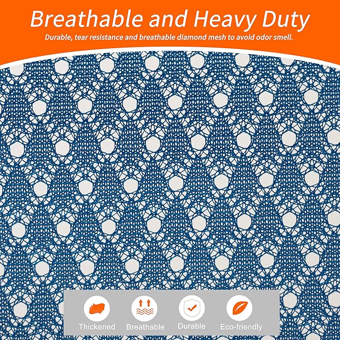 Polecasa Extra Heavy Duty Large Diamond Mesh Laundry Bags with Drawstring Closure & ID Tag, 2 Pack 24 x 36 inches Washable Storage Bag for College, Travel, Sports, Dorms, Blue