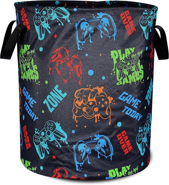 Game Machine Laundry Basket Funny Color Foldable Oxford Cloth Tote Bag Laundry Hamper Clothes Storage Bucket Organizer For Bathroom/Laundry Storage/Bedroom Storage Basket 17.7x13.7