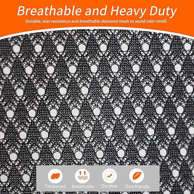Polecasa Extra Heavy Duty Large Diamond Mesh Laundry Bags with Drawstring Closure & ID Tag, 24 x 36 inches Washable Storage Bag for College, Travel, Sports, Dorms, Black