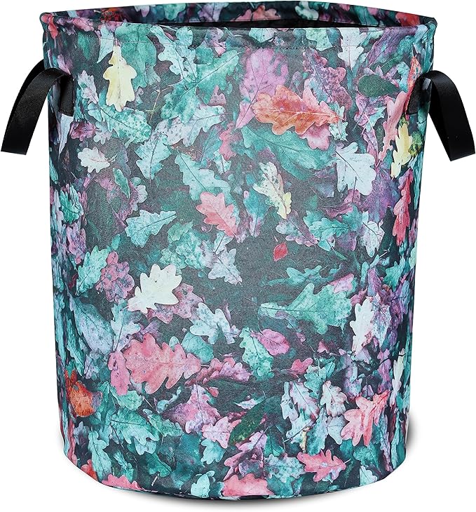 Camo Leaf Laundry Basket Color Foldable Oxford Cloth Funny Tote Bag Laundry Hamper Clothes Storage Bucket Organizer For Bathroom/Laundry Storage/Bedroom 17.7x13.7 Inch